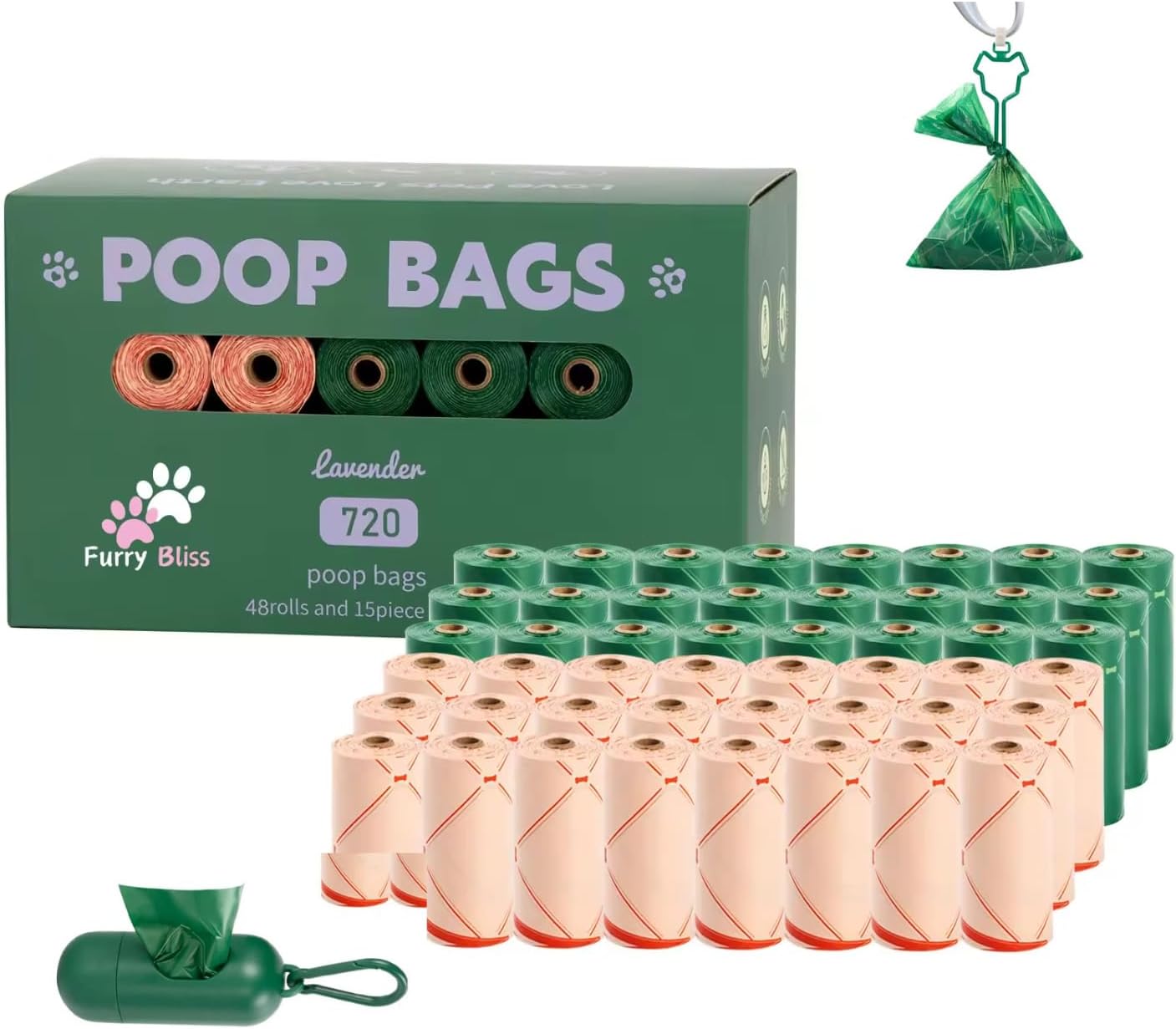PuppyLuv Dog Waste Bags Biodegradable Extra Thick Leak-Proof 300 Count 600 Count Dispenser