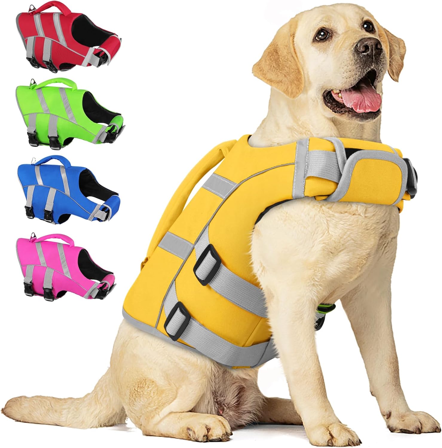 Dog Life Jacket - High Flotation Swimming Vest with Rescue H - PuppyLuv Pet Store