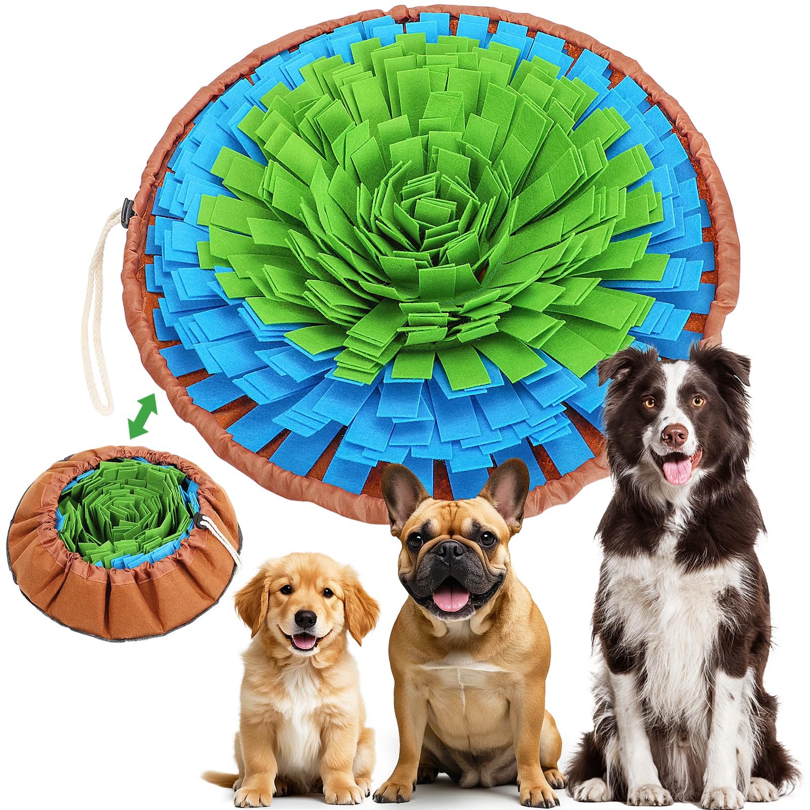 PuppyLuv Dog Snuffle Mat Slow Feeder Nose Work Training Toy Mental Stimulation 12x12 16x16 inch