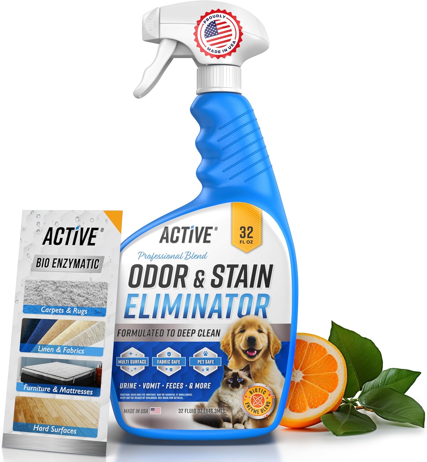 PuppyLuv Pet Odor Eliminator Spray Natural Enzyme Formula Urine Stains Carpets Hardwood 16oz 32oz