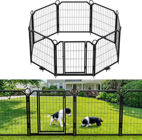 8-Panel Foldable Dog Playpen - Heavy Duty Metal Exercise Pen - PuppyLuv Pet Store