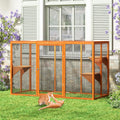Outdoor Cat Enclosure Catio - Wooden Walk-In Cat House with  - PuppyLuv Pet Store