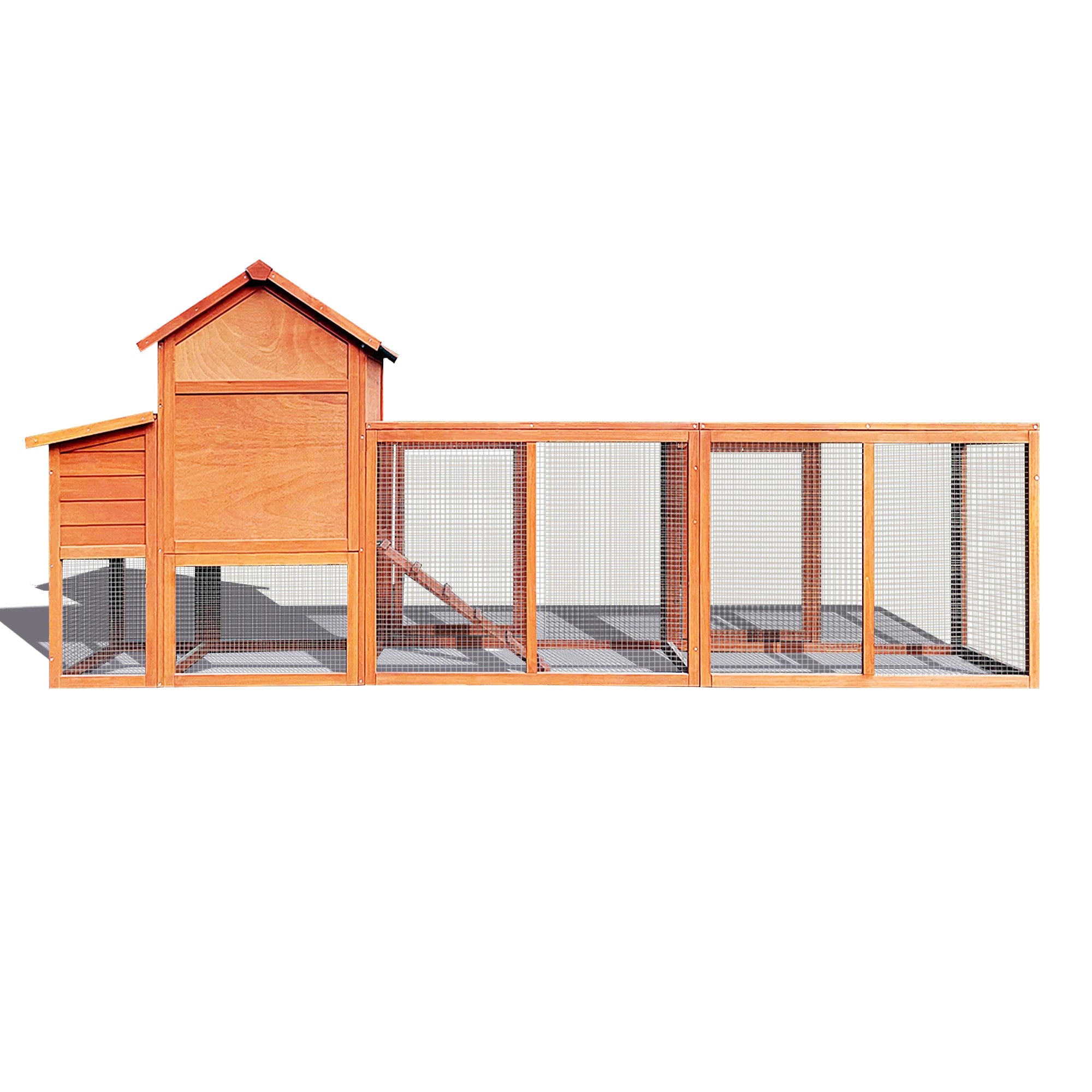 Large Wooden Chicken Coop,Outdoor Hen House with Nesting Box ,Wire Fence Poultry Cage