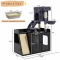 Modern 5-Level Litter Box Enclosure Cat Tree Hidden Litter B - PuppyLuv Pet Store