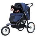 PuppyLuv Pet Stroller Jogger Foldable 4-Wheel Travel Stroller Dogs Cats 30lbs Navy Blue Pink Black