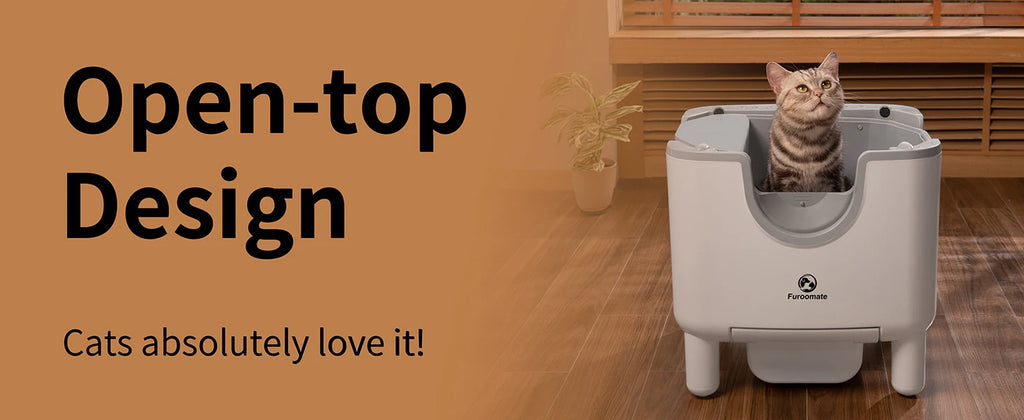 PuppyLuv F6 Self-Cleaning Litter Box Open-Top Automatic Odor Control Safety Features Easy Maintenance