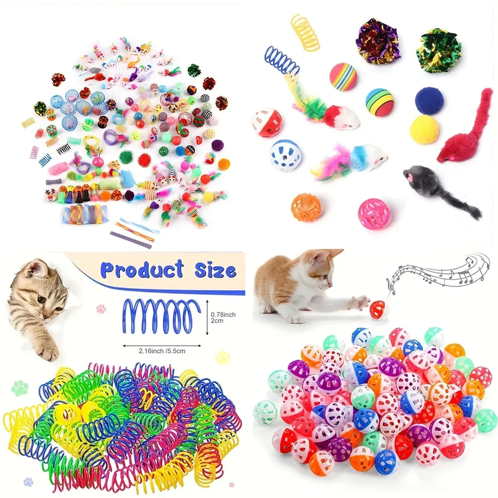 PuppyLuv Cat Toys Mixed Pack 56pcs Interactive Plastic Plush - PuppyLuv Pet Store