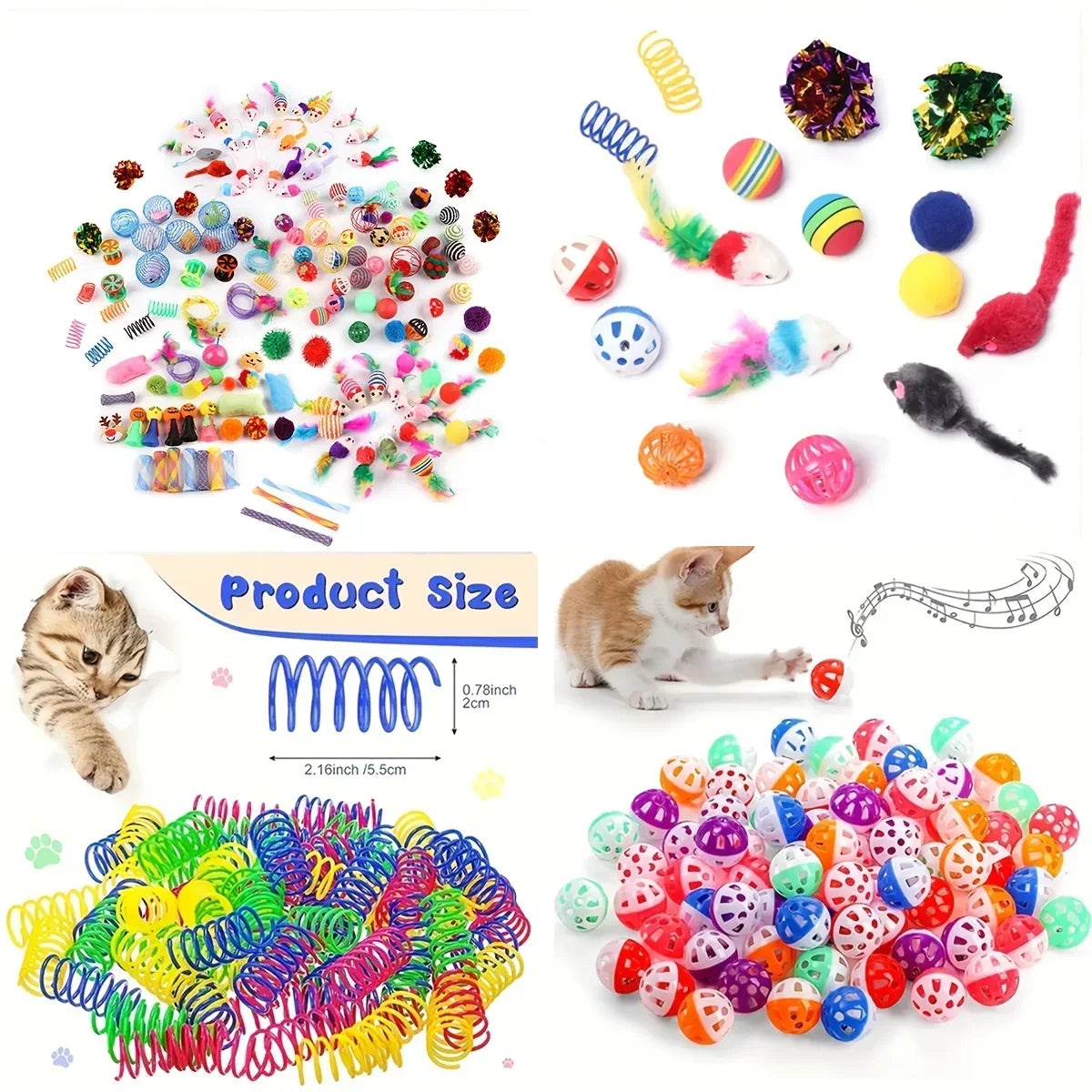 PuppyLuv Cat Toys Mixed Pack 56pcs Interactive Plastic Plush - PuppyLuv Pet Store