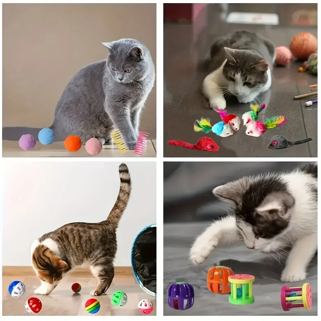 PuppyLuv Cat Toys Mixed Pack 56pcs Interactive Plastic Plush - PuppyLuv Pet Store