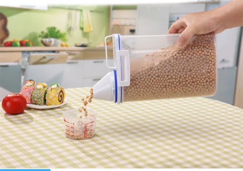 PuppyLuv Dog Cat Food Storage Container 1.5kg 2kg Plastic Pail with Measuring Cup Moisture-Proof Sealed