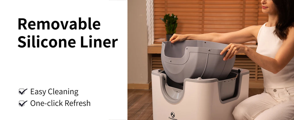 PuppyLuv F6 Self-Cleaning Litter Box Open-Top Automatic Odor Control Safety Features Easy Maintenance