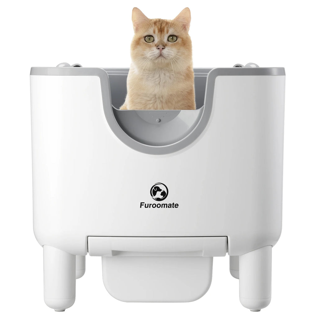 PuppyLuv F6 Self-Cleaning Litter Box Open-Top Automatic Odor Control Safety Features Easy Maintenance