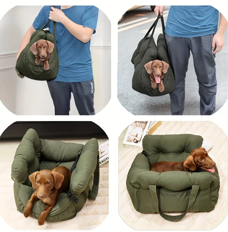 PuppyLuv Dog Car Seat Safety Belt Non-Slip Pet Car Bed Small Dogs Washable Travel Carrier Straps