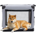 Soft-Sided Collapsible Dog Crate - Portable Travel Kennel with 3 Doors
