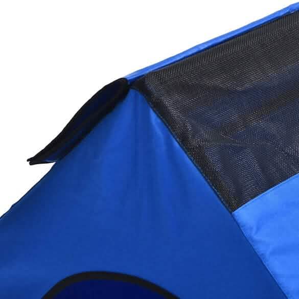 PuppyLuv Elevated Portable Pet House Outdoor Indoor Dog Cat Shelter Blue Yellow