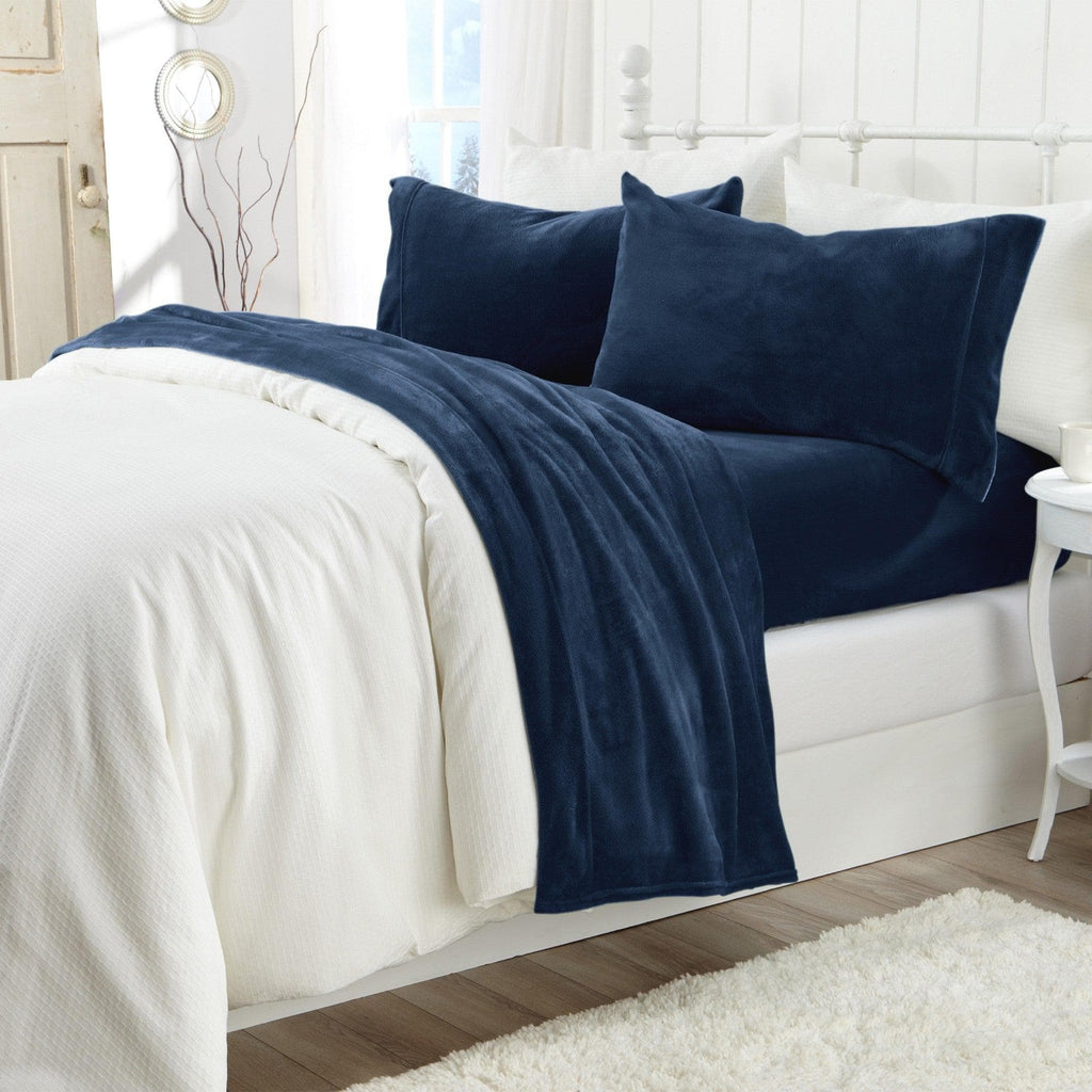 PuppyLuv Solid Plush Sheet Velvet Luxe Collection Twin Full Queen King California King Multiple Colors