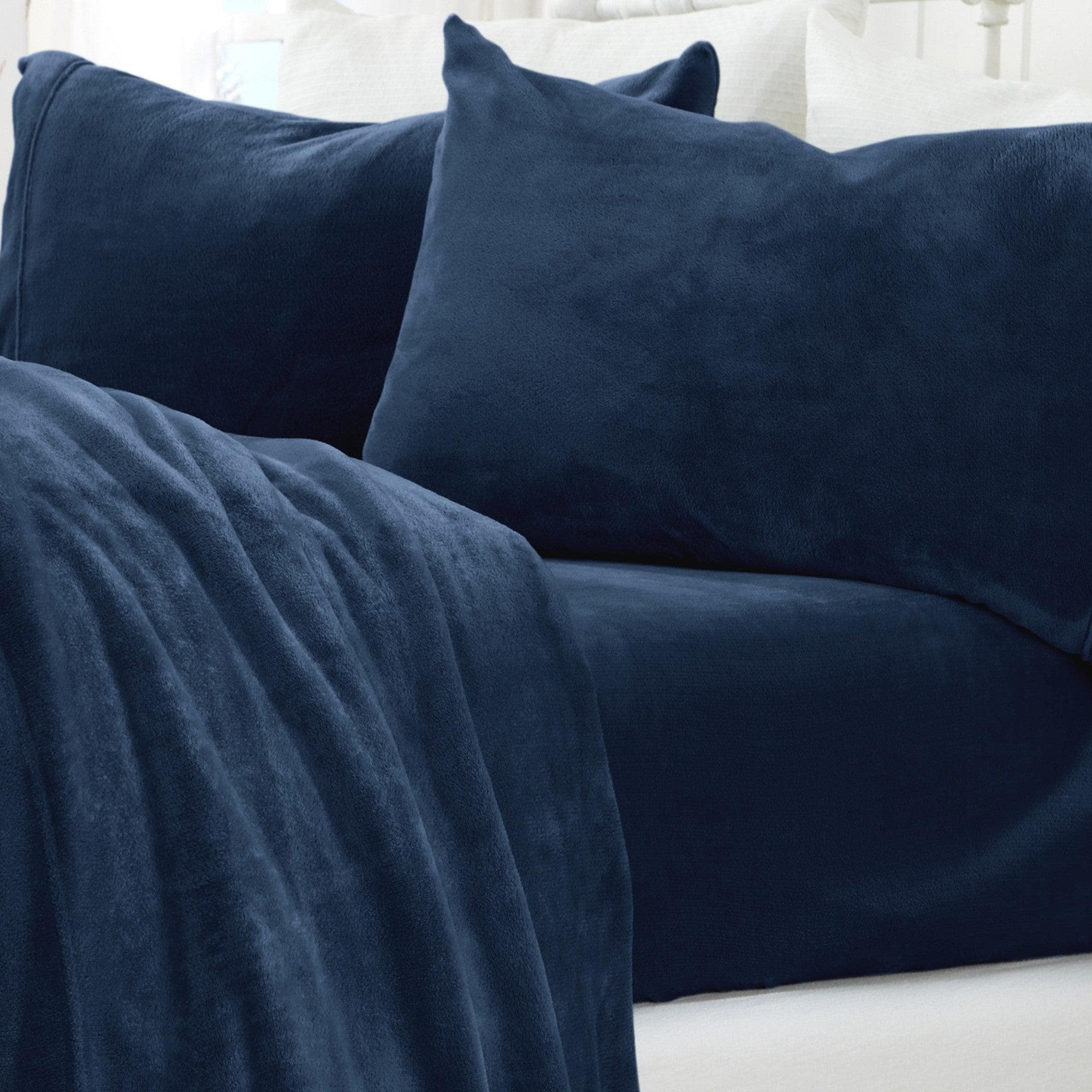PuppyLuv Solid Plush Sheet Velvet Luxe Collection Twin Full Queen King California King Multiple Colors