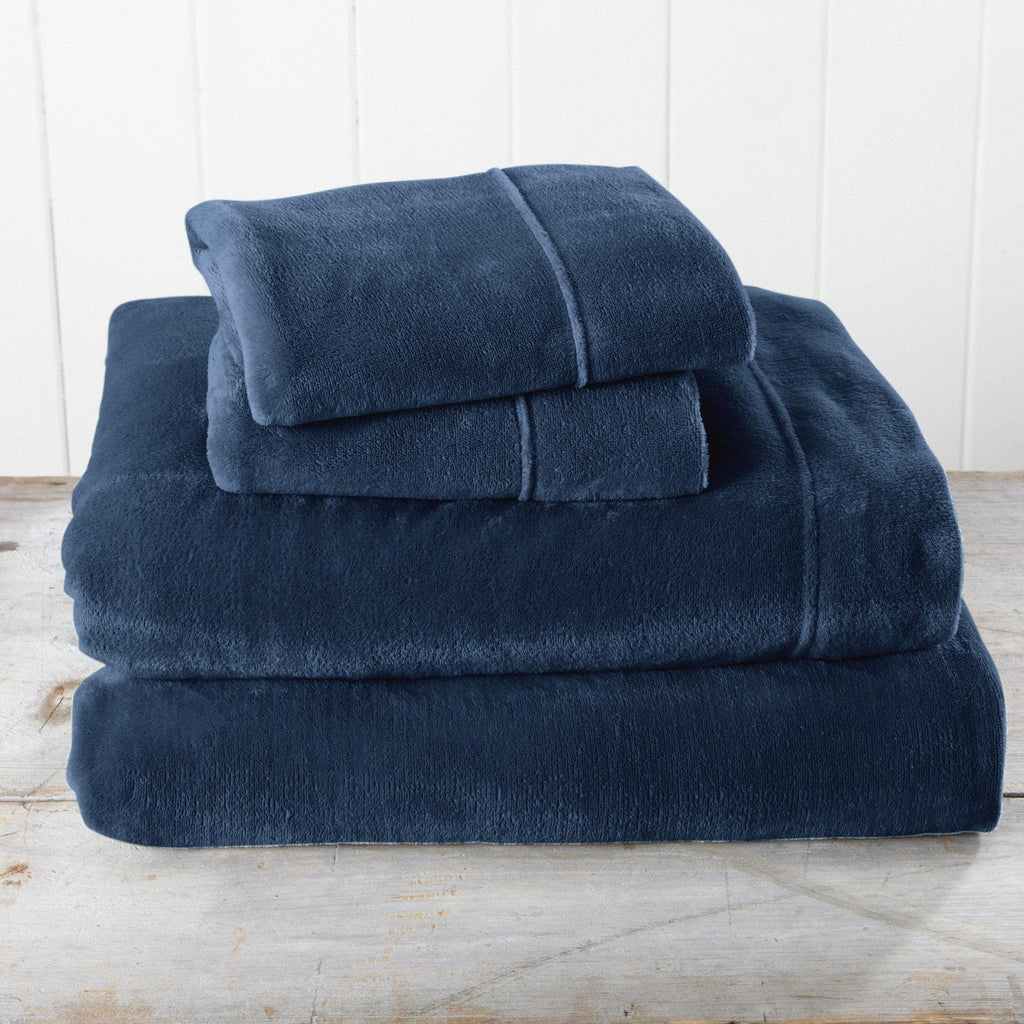 PuppyLuv Solid Plush Sheet Velvet Luxe Collection Twin Full Queen King California King Multiple Colors