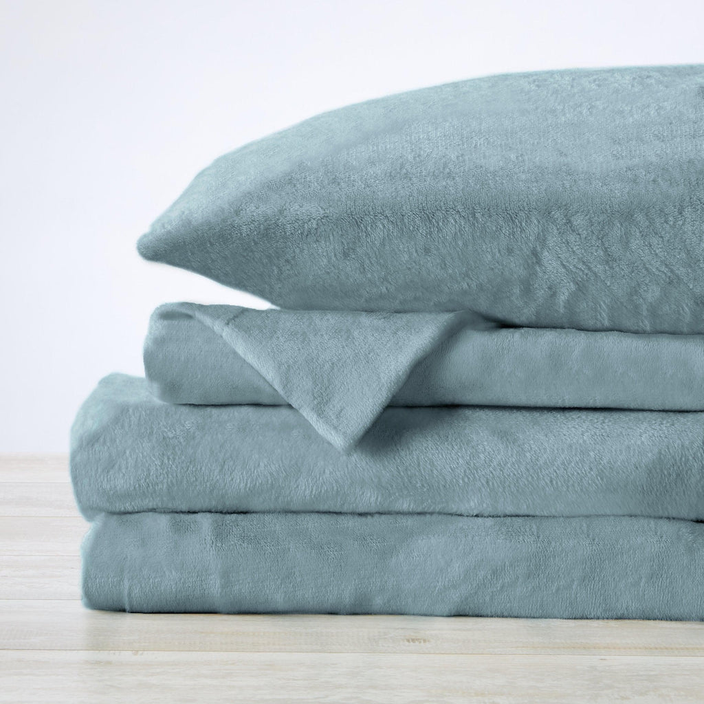 PuppyLuv Solid Plush Sheet Velvet Luxe Collection Twin Full Queen King California King Multiple Colors