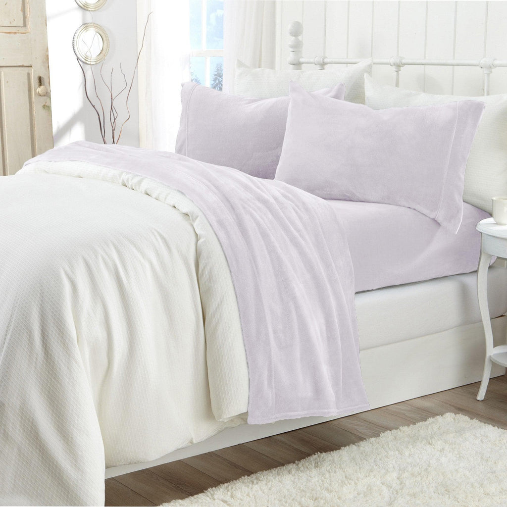 PuppyLuv Solid Plush Sheet Velvet Luxe Collection Twin Full Queen King California King Multiple Colors
