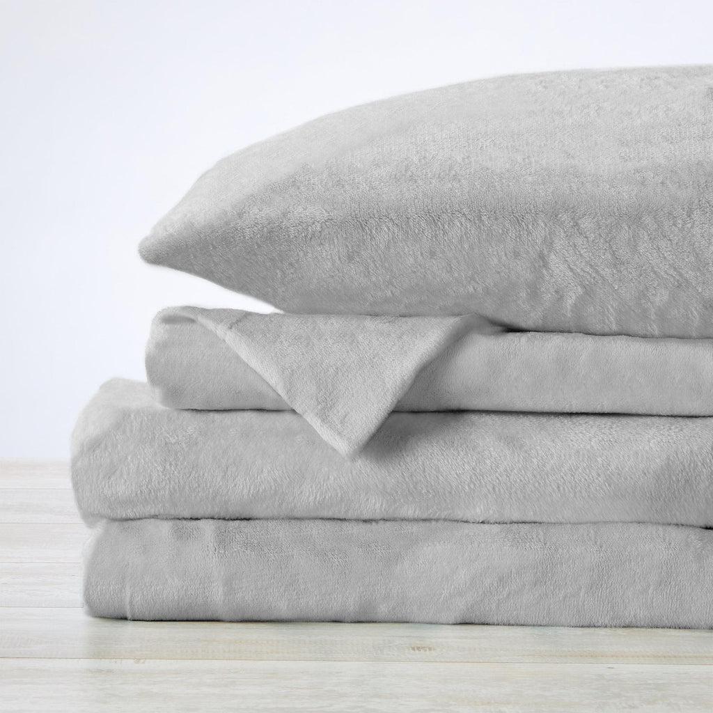 PuppyLuv Solid Plush Sheet Velvet Luxe Collection Twin Full Queen King California King Multiple Colors