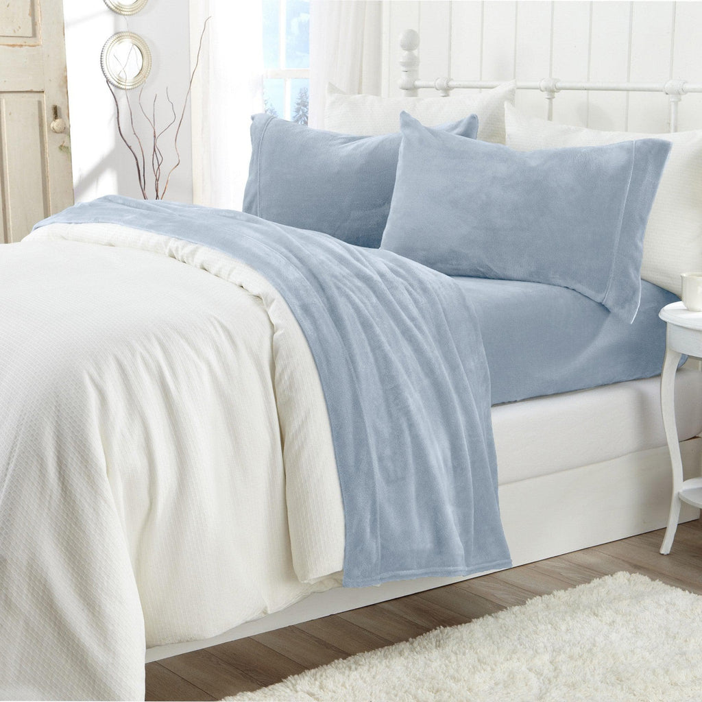 PuppyLuv Solid Plush Sheet Velvet Luxe Collection Twin Full Queen King California King Multiple Colors
