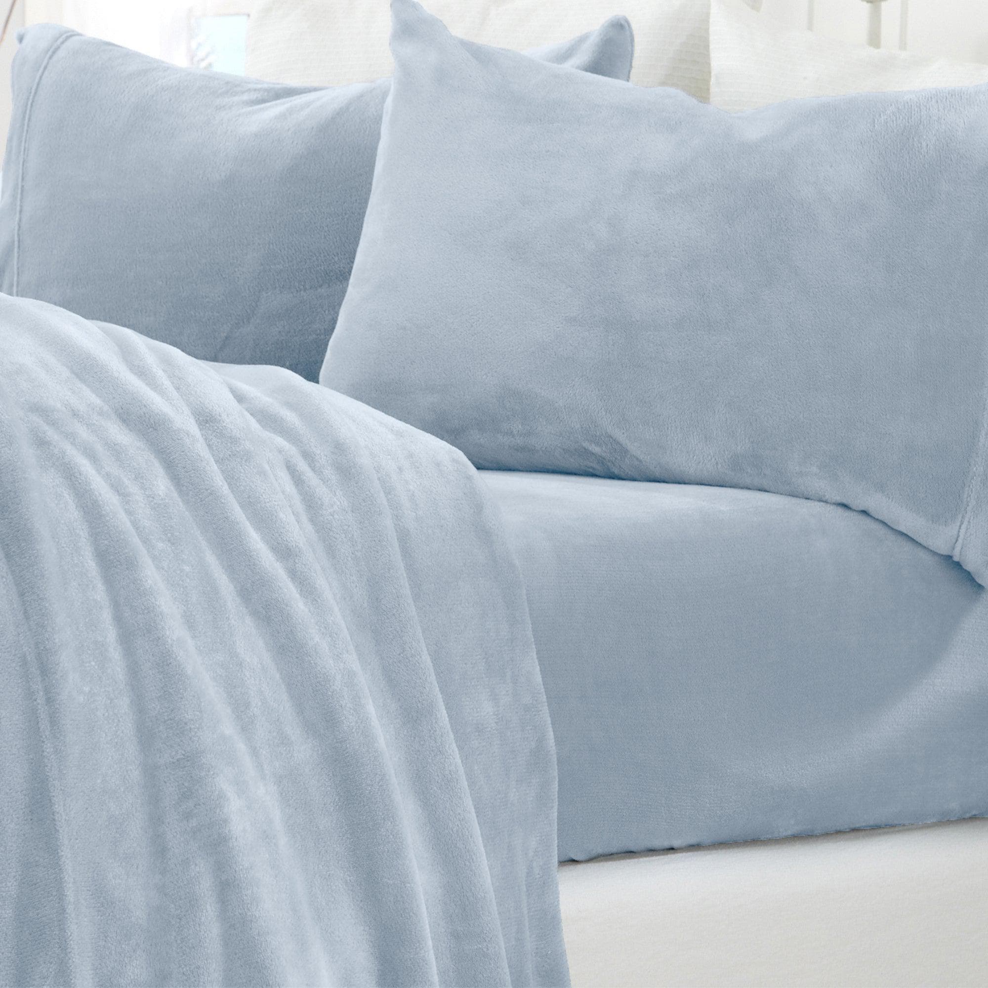 PuppyLuv Solid Plush Sheet Velvet Luxe Collection Twin Full Queen King California King Multiple Colors