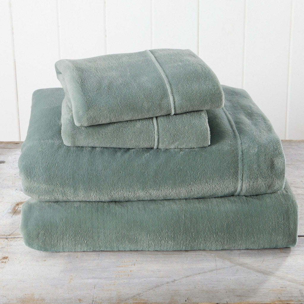 PuppyLuv Solid Plush Sheet Velvet Luxe Collection Twin Full Queen King California King Multiple Colors