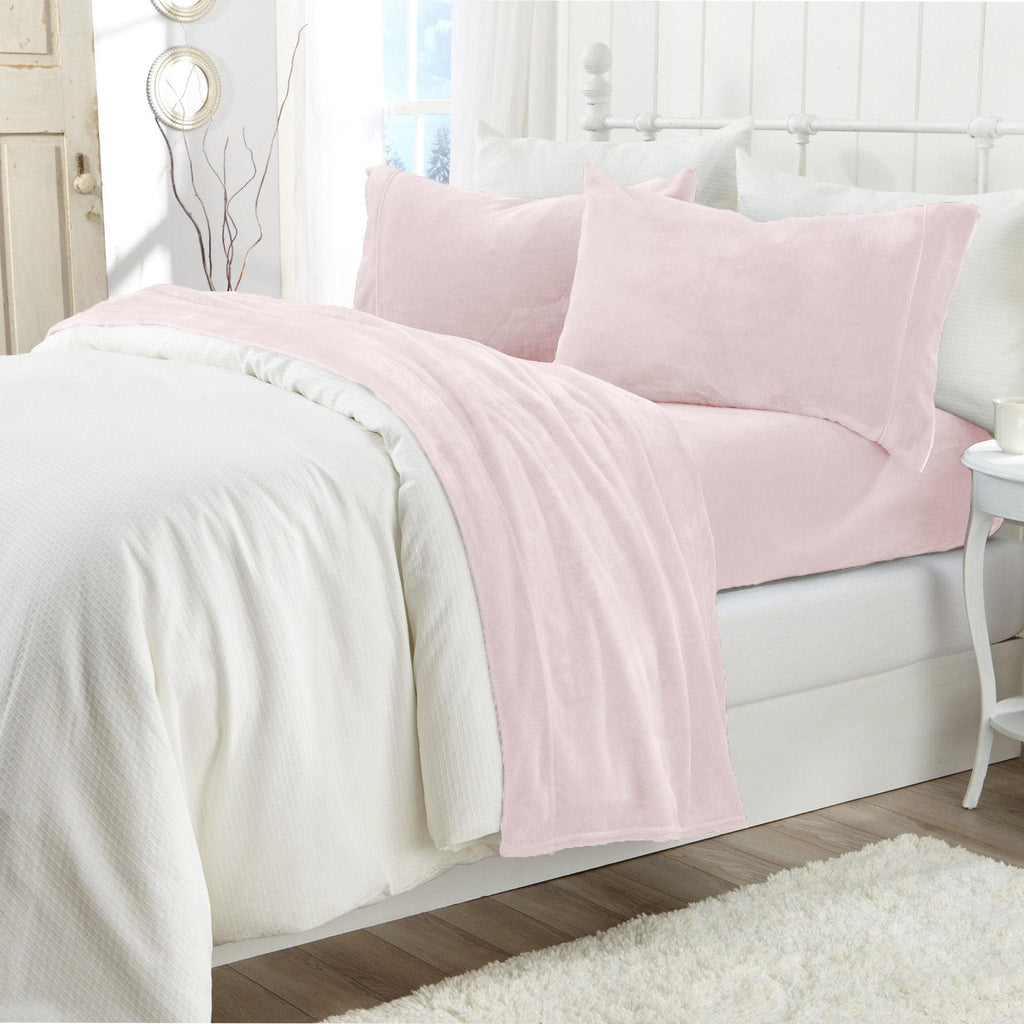 PuppyLuv Solid Plush Sheet Velvet Luxe Collection Twin Full Queen King California King Multiple Colors