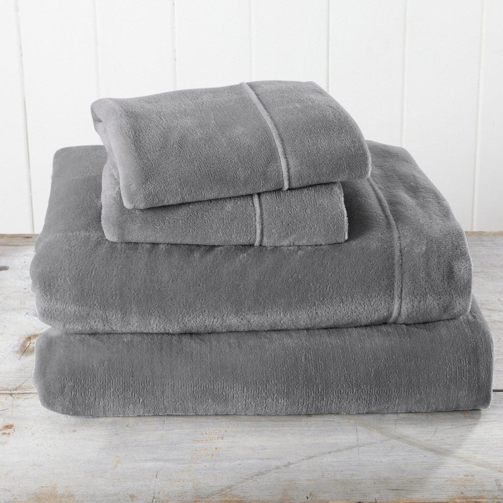 PuppyLuv Solid Plush Sheet Velvet Luxe Collection Twin Full Queen King California King Multiple Colors