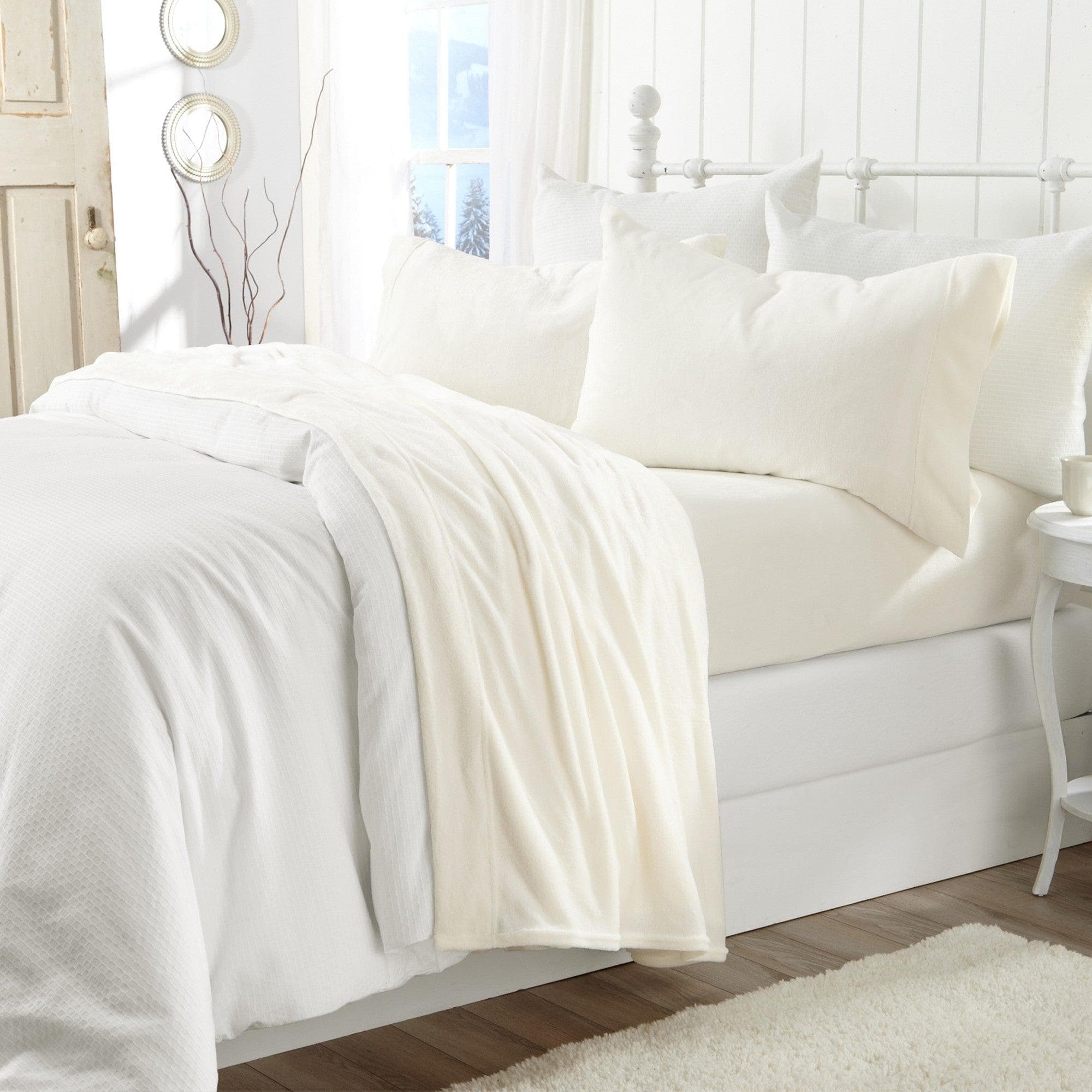 PuppyLuv Solid Plush Sheet Velvet Luxe Collection Twin Full Queen King California King Multiple Colors