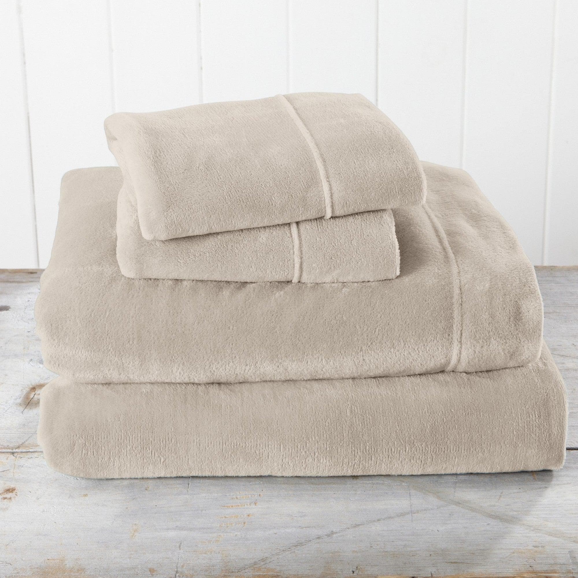 PuppyLuv Solid Plush Sheet Velvet Luxe Collection Twin Full Queen King California King Multiple Colors