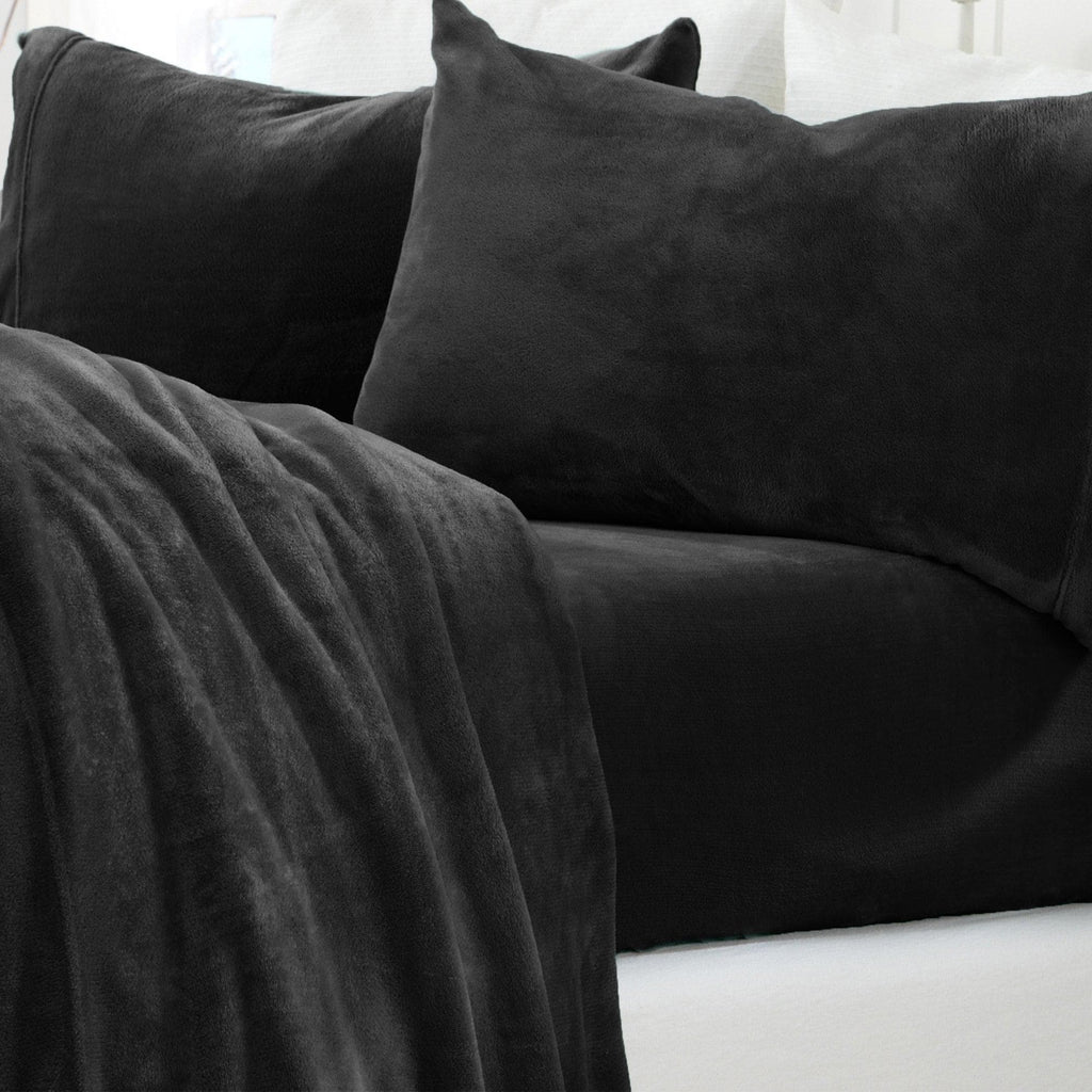 PuppyLuv Solid Plush Sheet Velvet Luxe Collection Twin Full Queen King California King Multiple Colors
