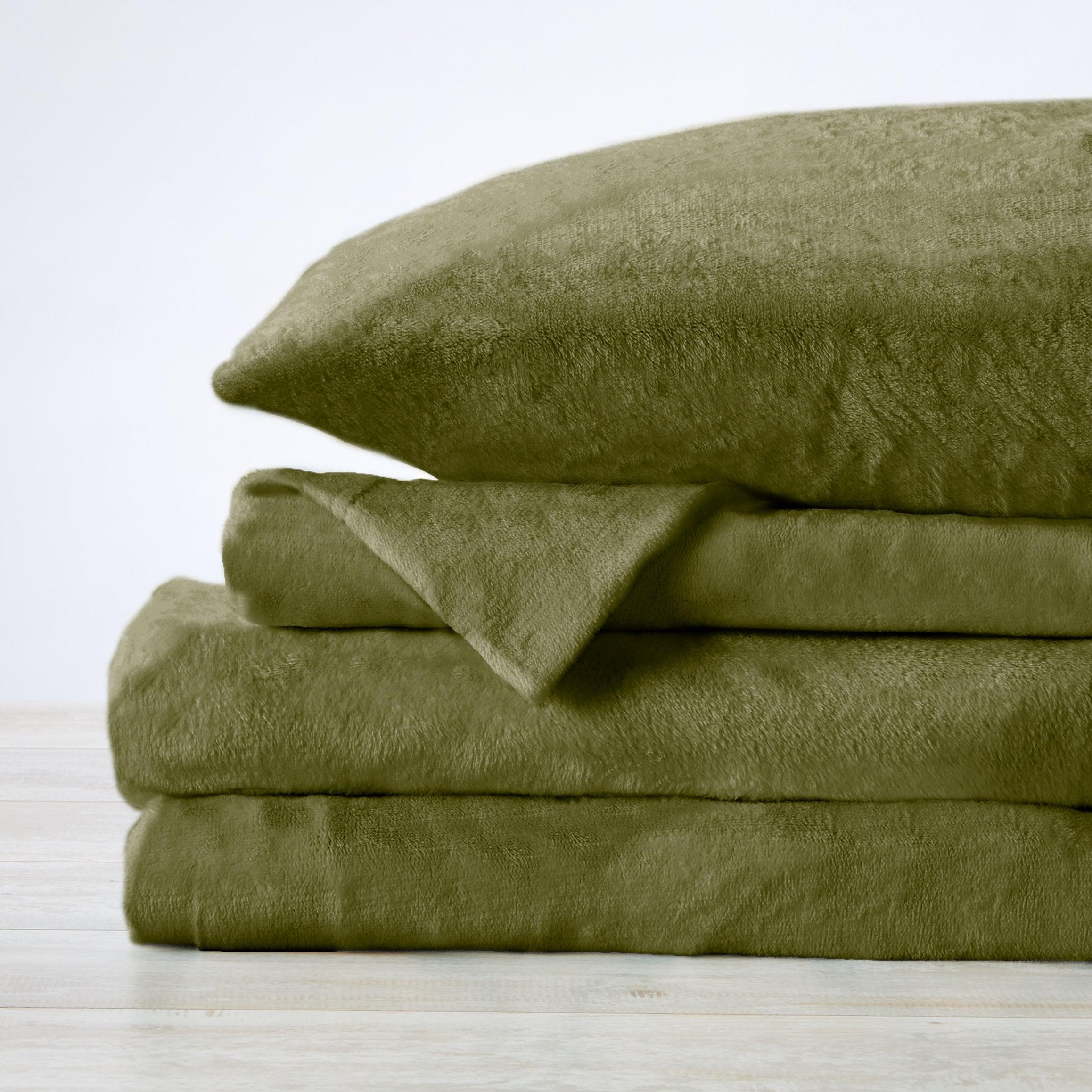PuppyLuv Solid Plush Sheet Velvet Luxe Collection Twin Full Queen King California King Multiple Colors