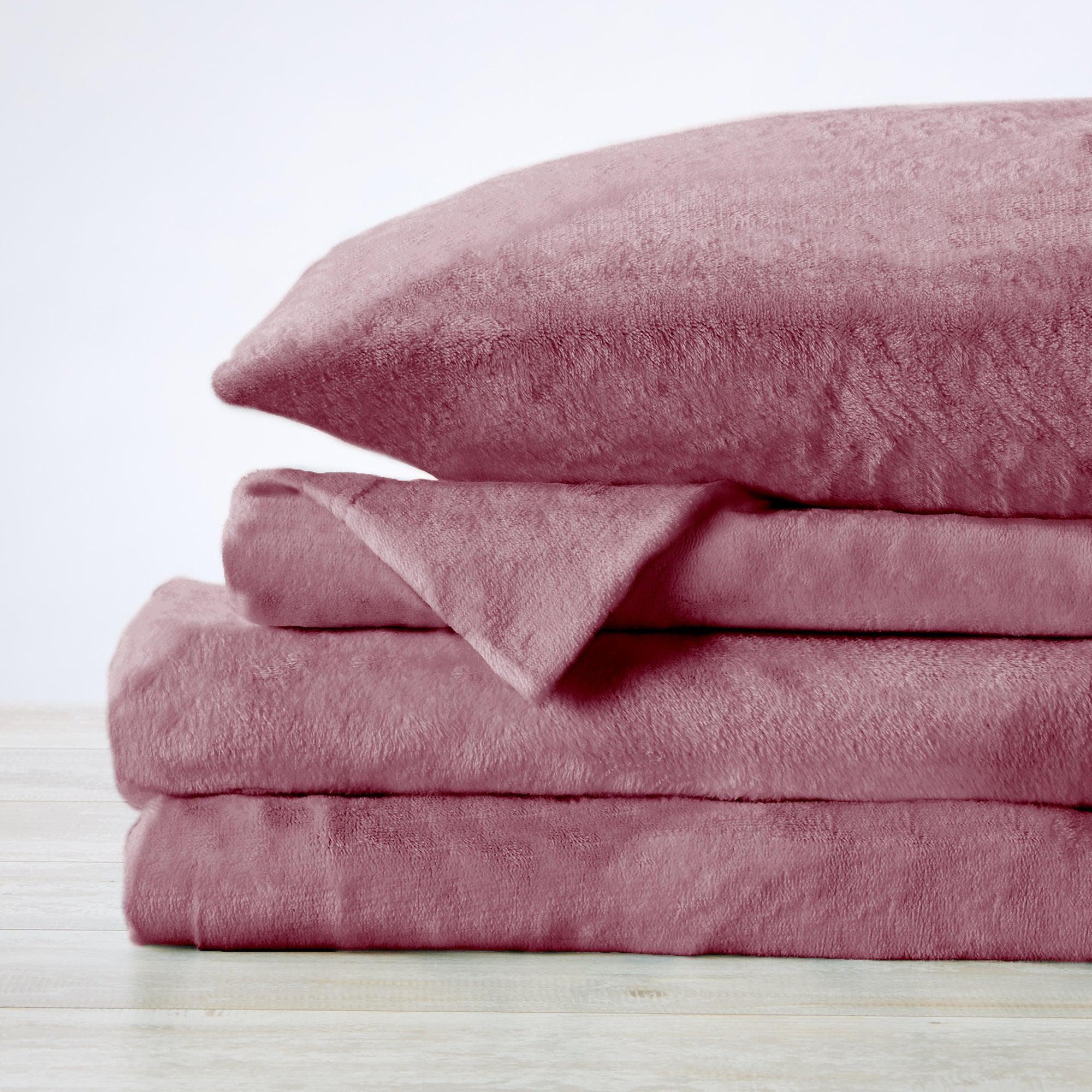 PuppyLuv Solid Plush Sheet Velvet Luxe Collection Twin Full Queen King California King Multiple Colors