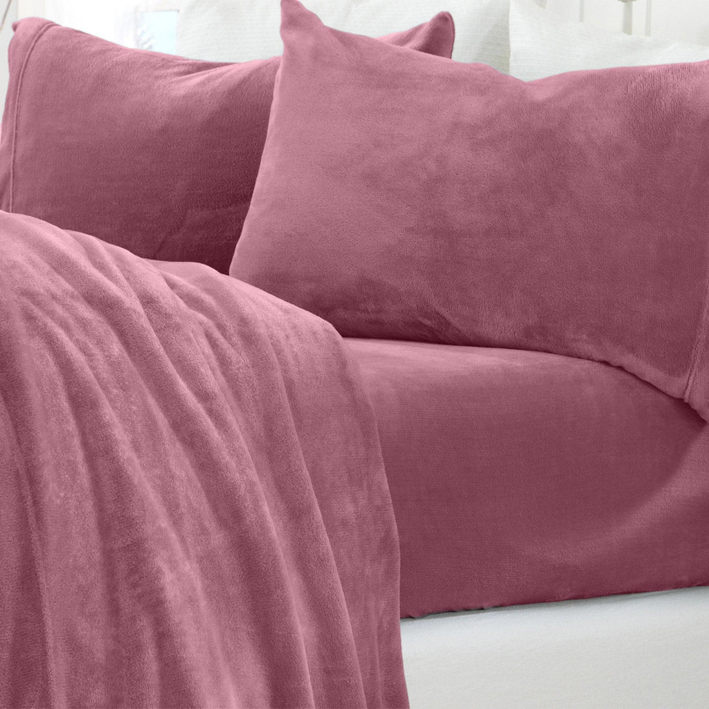 PuppyLuv Solid Plush Sheet Velvet Luxe Collection Twin Full Queen King California King Multiple Colors