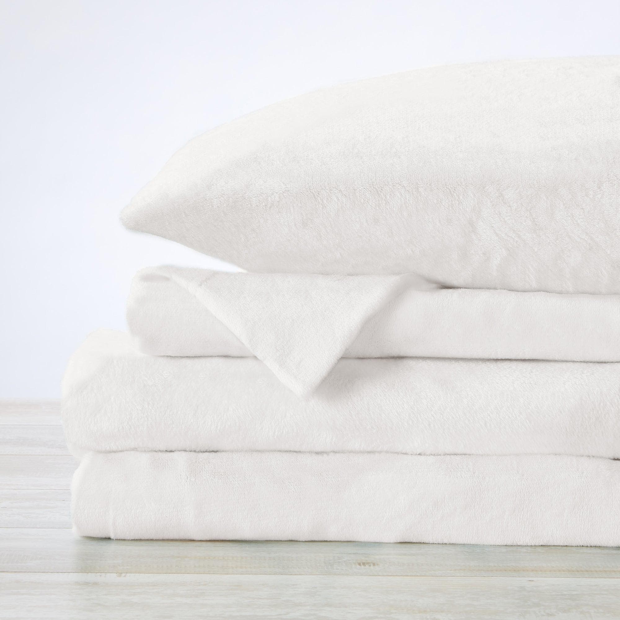 PuppyLuv Solid Plush Sheet Velvet Luxe Collection Twin Full Queen King California King Multiple Colors