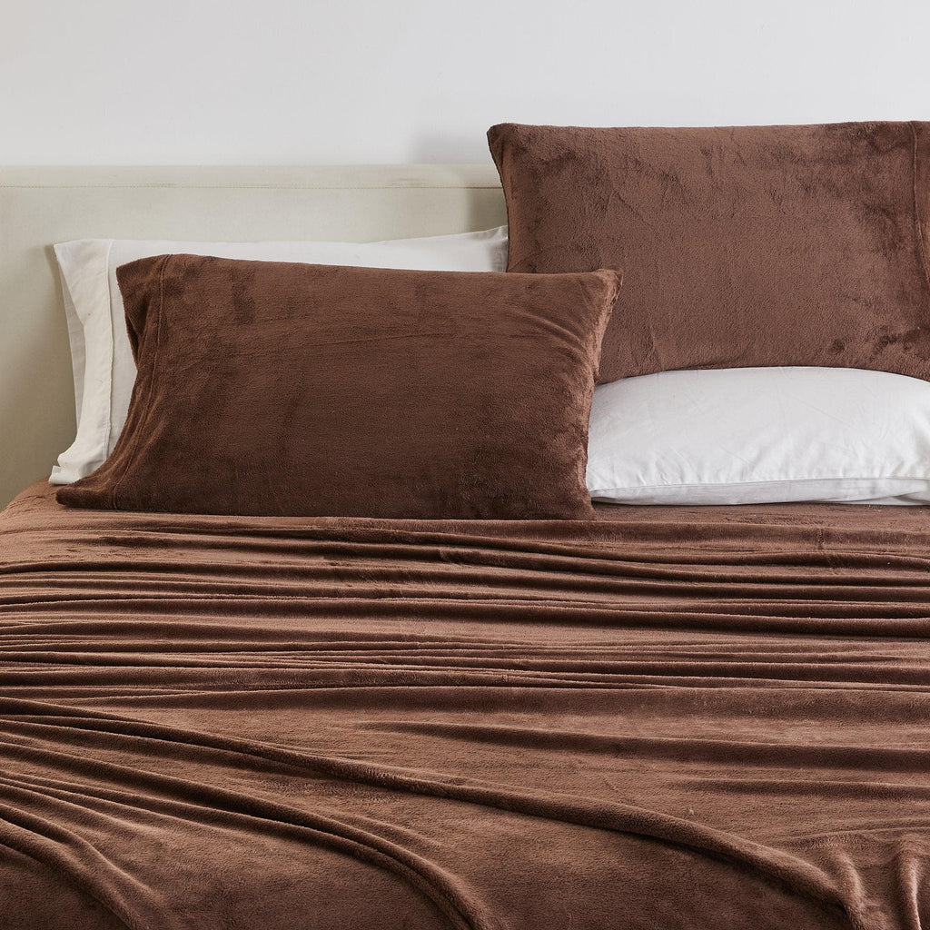 PuppyLuv Solid Plush Sheet Velvet Luxe Collection Twin Full Queen King California King Multiple Colors